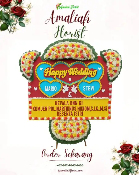 Papan Bunga Pernikahan Alak